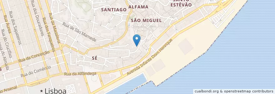 Mapa de ubicacion de Porta d'Alfama (Casa de Fado) en Portugal, Lissabon, Grande Lisboa, Lissabon, Santa Maria Maior.