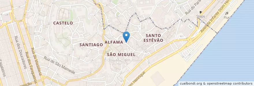 Mapa de ubicacion de Fado na Morgadinha (Casa de Fado) en Portugal, Lissabon, Großraum Lissabon, Lissabon, Santa Maria Maior.