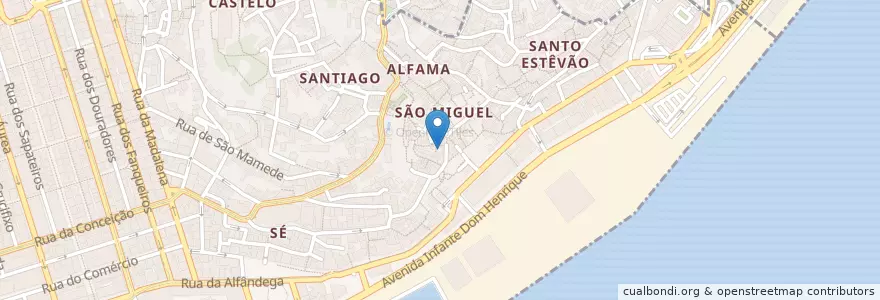 Mapa de ubicacion de O Malmequer Bemmequer (Casa de Fado) en Portogallo, Lisbona, Grande Lisboa, Lisbona, Santa Maria Maior.