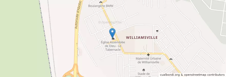 Mapa de ubicacion de Église Assemblée de Dieu - Le Tabernacle en Fildişi Sahili, Abican.