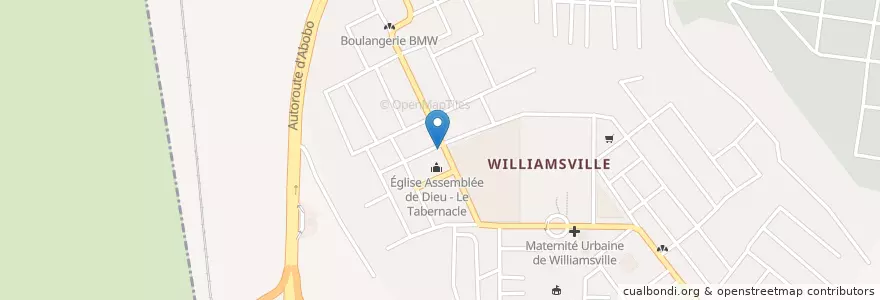 Mapa de ubicacion de Pharmacie Aimess en コートジボワール, アビジャン.