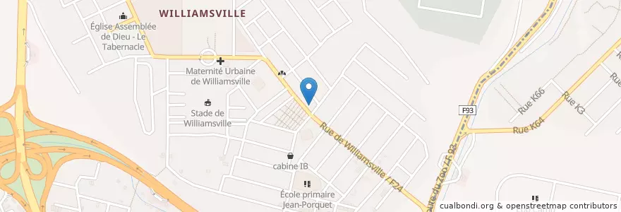 Mapa de ubicacion de Pharmacie Williamsville en ساحل عاج, آبیجان, Adjamé.