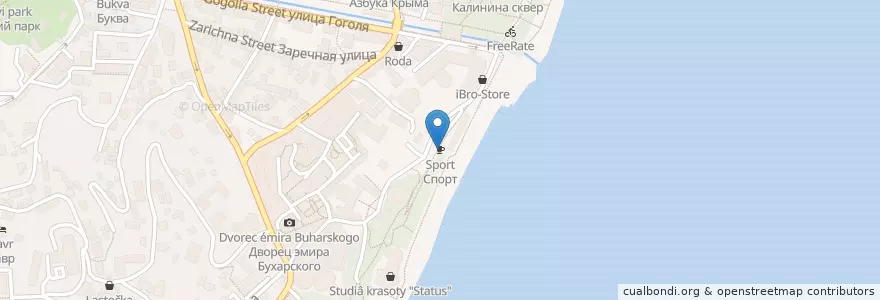 Mapa de ubicacion de Спорт en Russland, Föderationskreis Südrussland, Autonome Republik Krim, Republik Krim, Jaltaer Stadtrat, Stadtkreis Jalta.