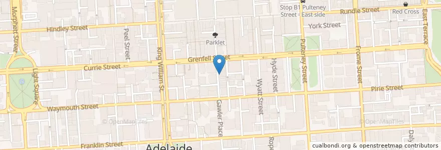 Mapa de ubicacion de green Bites en 오스트레일리아, South Australia, Adelaide, Adelaide City Council.