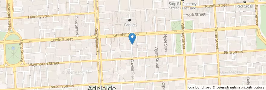 Mapa de ubicacion de Food for Thought en Australia, Australia Meridionale, Adelaide, Adelaide City Council.