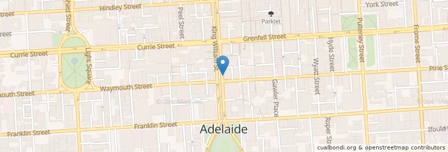 Mapa de ubicacion de Lunch en Australia, Australia Meridional, Adelaide, Adelaide City Council.