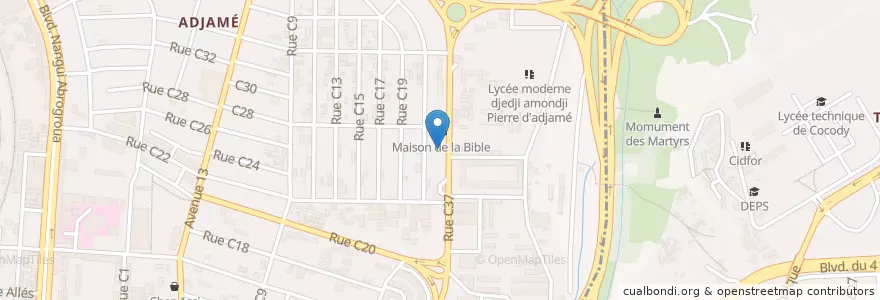 Mapa de ubicacion de Pharmacie le Belier en Кот-Д’Ивуар, Абиджан, Adjamé.