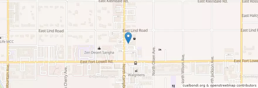 Mapa de ubicacion de Subway en Estados Unidos Da América, Arizona, Pima County, Tucson.