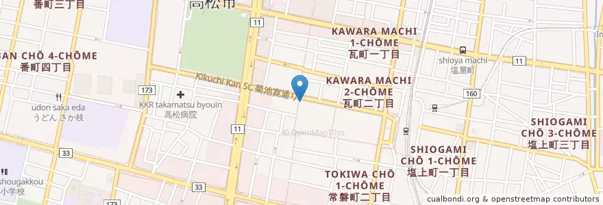 Mapa de ubicacion de 吉野家 en Japão, 香川県, 高松市.