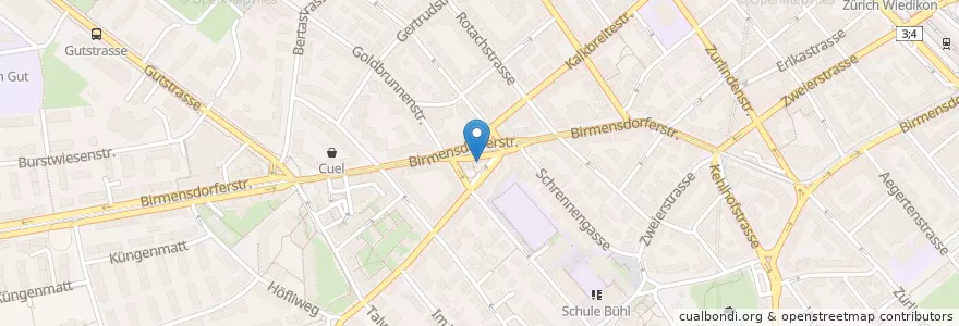 Mapa de ubicacion de Bancomat ZKB en Schweiz/Suisse/Svizzera/Svizra, Zürich, Bezirk Zürich, Zürich.