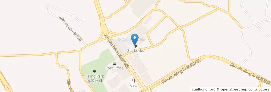 Mapa de ubicacion de Starbucks en Китай, Чунцин, 重庆市中心, 江北区.