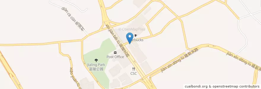 Mapa de ubicacion de 两岸咖啡;China Construction Bank en 중국, 충칭시, 重庆市中心, 江北区.