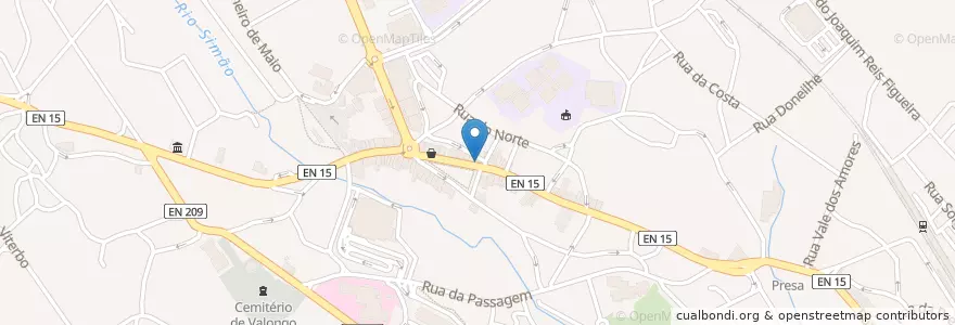 Mapa de ubicacion de Café Pires en Portugal, Norte, Porto, Área Metropolitana Do Porto, Valongo, Valongo.