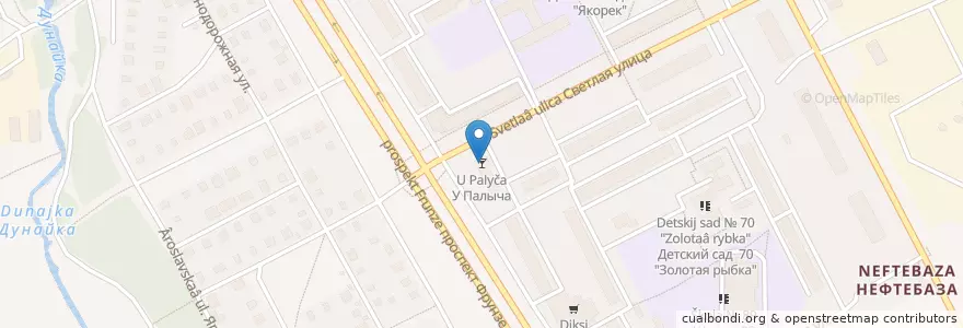 Mapa de ubicacion de У Палыча en Russie, District Fédéral Central, Oblast De Iaroslavl, Ярославский Район, Городской Округ Ярославль.