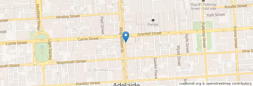 Mapa de ubicacion de Bendigo en Avustralya, South Australia, Adelaide, Adelaide City Council.