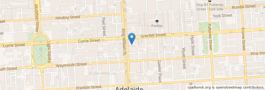 Mapa de ubicacion de 19 on exchange en Australië, Zuid-Australië, Adelaide, Adelaide City Council.