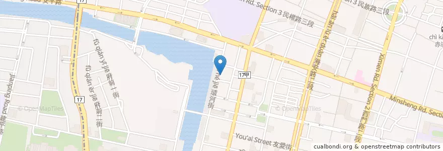 Mapa de ubicacion de 逐鹿炭火燒肉 en تايوان, تاينان, 中西區.