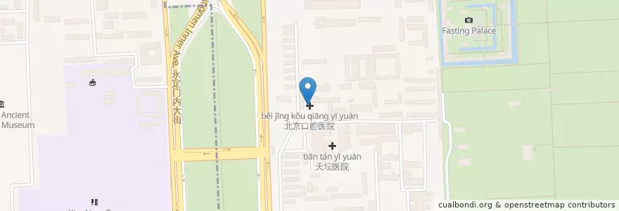 Mapa de ubicacion de 北京口腔医院 en Cina, Pechino, Hebei, 东城区.