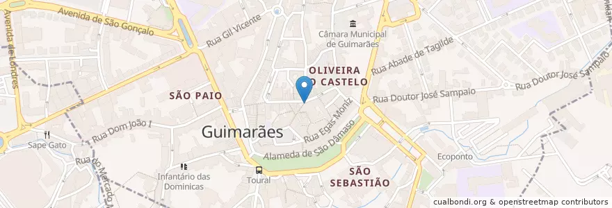 Mapa de ubicacion de Elvis Bar en البرتغال, المنطقة الشمالية (البرتغال), براغا, Ave, Guimarães, Oliveira, São Paio E São Sebastião.