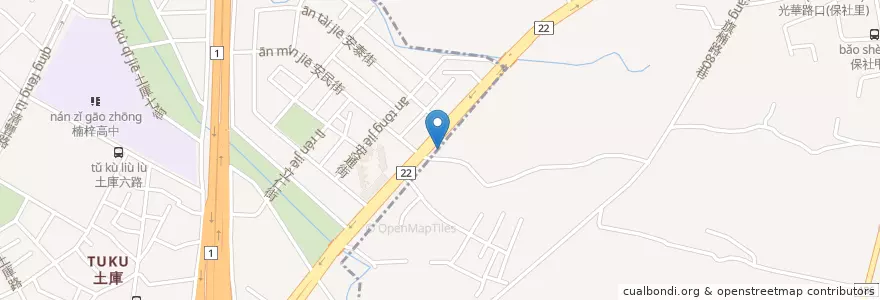 Mapa de ubicacion de 中油加油站 en 타이완, 가오슝시, 난쯔구.
