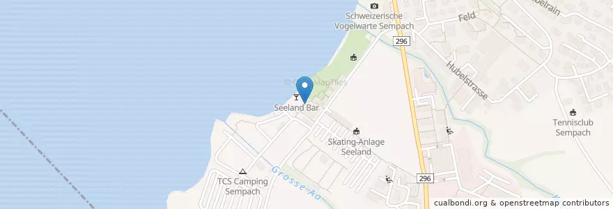 Mapa de ubicacion de Seeland Restaurant en Schweiz/Suisse/Svizzera/Svizra, Luzern, Sempach.