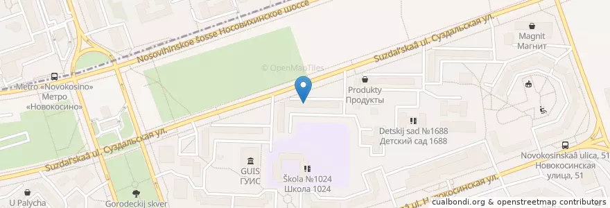 Mapa de ubicacion de Сельпо en Russland, Föderationskreis Zentralrussland, Moskau, Östlicher Verwaltungsbezirk, Район Новокосино.
