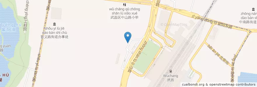 Mapa de ubicacion de 武昌火车站公交场站 en Китай, Хубэй, Ухань, Учан, 首义路街道.