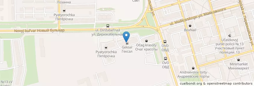 Mapa de ubicacion de Горздрав en 러시아, Центральный Федеральный Округ, Московская Область, Городской Округ Долгопрудный.
