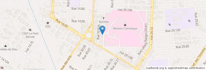 Mapa de ubicacion de Cafe Restaurant Escale de prince en 布基纳法索, Centre, Kadiogo, 瓦加杜古.