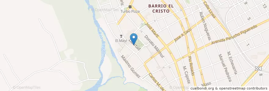 Mapa de ubicacion de Hatuey cafeteria en 쿠바, Granma, Bayamo, Ciudad De Bayamo.