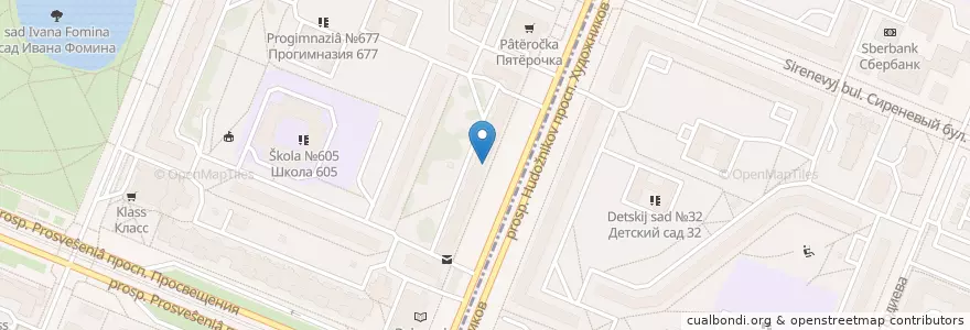 Mapa de ubicacion de Первая помощь en Russland, Föderationskreis Nordwest, Oblast Leningrad, Sankt Petersburg, Wyborger Rajon, Округ Сергиевское.