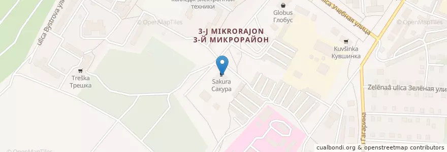 Mapa de ubicacion de Сакура en ロシア, 沿ヴォルガ連邦管区, マリ・エル共和国, ゴルナマリ地区, コジモデミヤンスク管区.