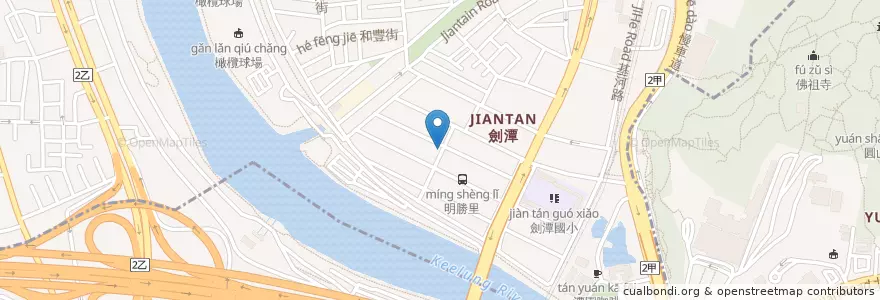 Mapa de ubicacion de 劍潭肉圓王 en Taiwán, Nuevo Taipéi, Taipéi, 士林區.