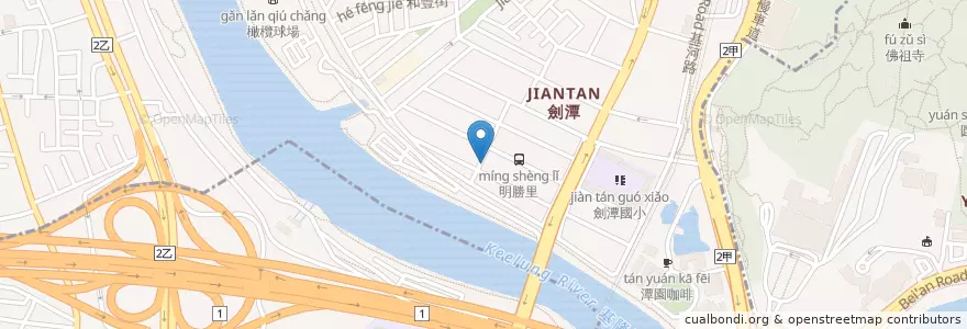 Mapa de ubicacion de 勇伯米粉湯 en 臺灣, 新北市, 臺北市, 士林區.