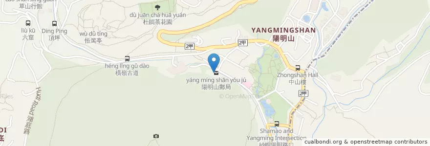 Mapa de ubicacion de 陽明山郵局 en Тайвань, Новый Тайбэй, Тайбэй, 北投區.