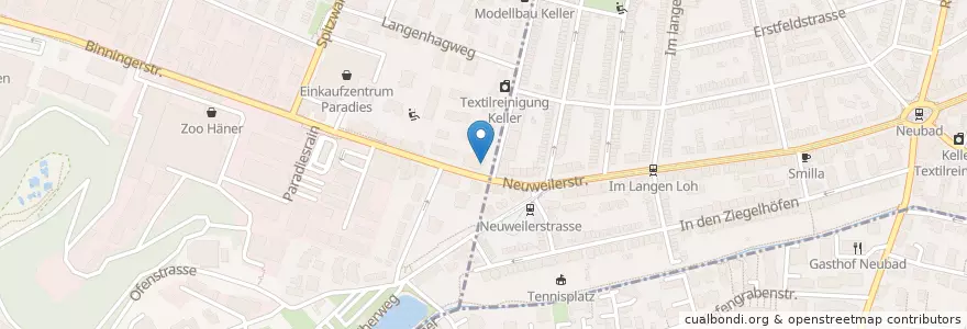 Mapa de ubicacion de Kindertagesstätte Baselini en Svizzera, Basilea Città, Basel, Allschwil.