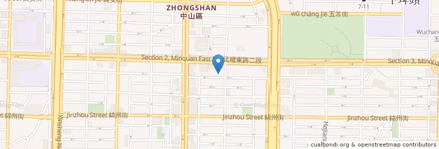 Mapa de ubicacion de 學院麵館 en تایوان, 新北市, تایپه, 中山區.
