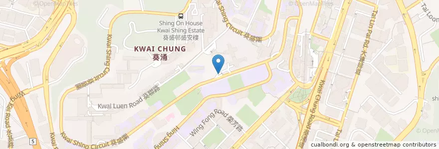 Mapa de ubicacion de 葵盛圍公共小巴總站 en 中国, 广东省, 香港 Hong Kong, 新界 New Territories, 葵青區 Kwai Tsing District.