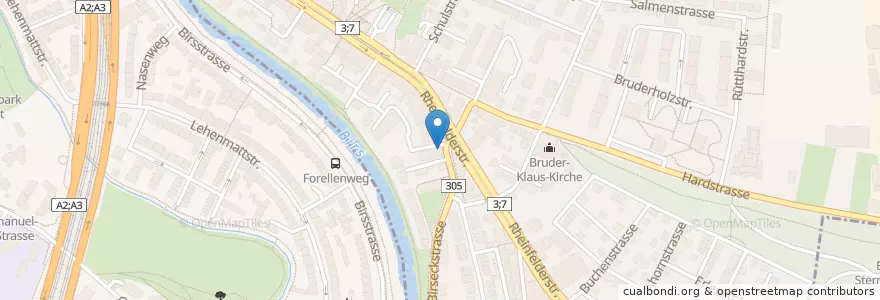 Mapa de ubicacion de Roxy Bar en 瑞士, Basel-Landschaft, Bezirk Arlesheim, Birsfelden.