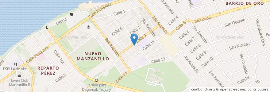 Mapa de ubicacion de Mercado Guamá en كوبا, Granma, Manzanillo, Ciudad De Manzanillo.