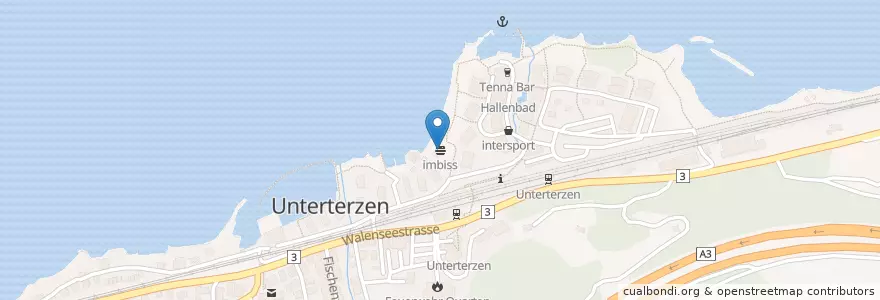 Mapa de ubicacion de imbiss en 瑞士, Sankt Gallen, Wahlkreis Sarganserland, Quarten.
