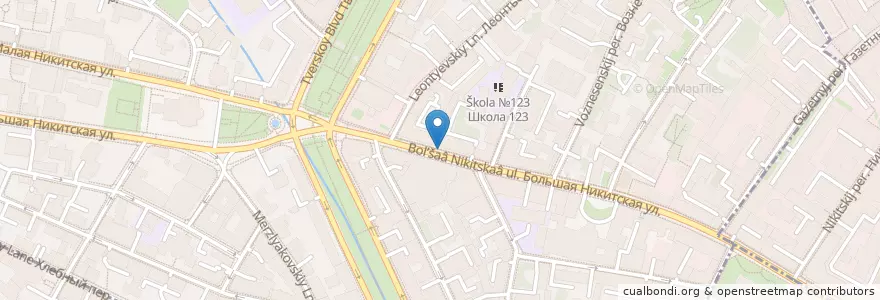 Mapa de ubicacion de Шоколадница en Russie, District Fédéral Central, Moscou, Центральный Административный Округ, Пресненский Район.