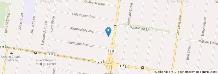 Mapa de ubicacion de Oakleigh Baptist Church en أستراليا, ولاية فيكتوريا, City Of Monash.