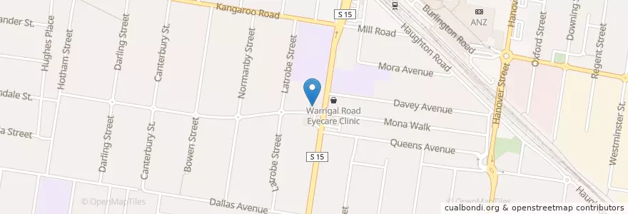 Mapa de ubicacion de Oakleigh Central VET en Australie, Victoria, City Of Monash.
