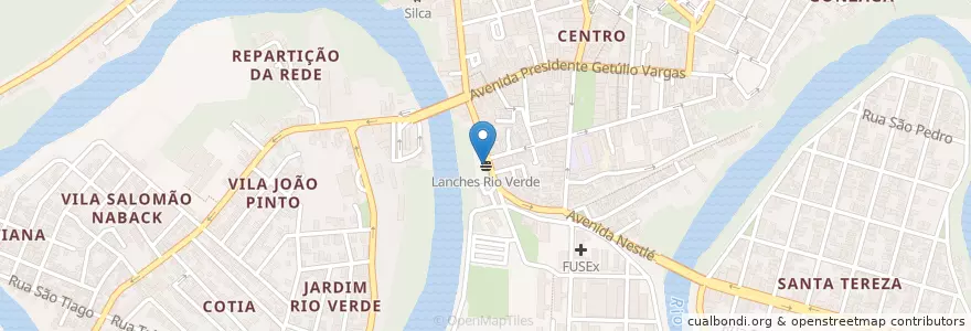 Mapa de ubicacion de Lanches Rio Verde en Brasil, Região Sudeste, Minas Gerais, Região Geográfica Intermediária De Varginha, Microrregião Varginha, Três Corações.
