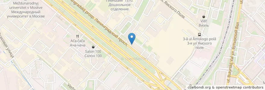 Mapa de ubicacion de Шоколадница en Rusia, Distrito Federal Central, Москва, Район Беговой.
