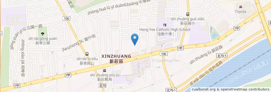 Mapa de ubicacion de 新北市新莊區地政事務所 en Taiwan, Nuova Taipei, Distretto Di Xinzhuang.