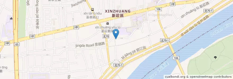 Mapa de ubicacion de 武聖廟圖書館 en 타이완, 신베이 시, 신좡 구.