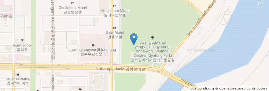 Mapa de ubicacion de 광주어린이교통공원 분수대 en Zuid-Korea, Jeollanam-Do, Gwangju, 북구.