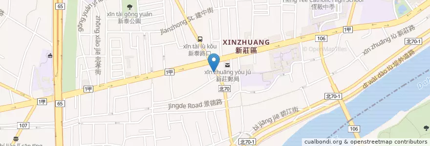 Mapa de ubicacion de 一安示範藥局 en 타이완, 신베이 시, 신좡 구.